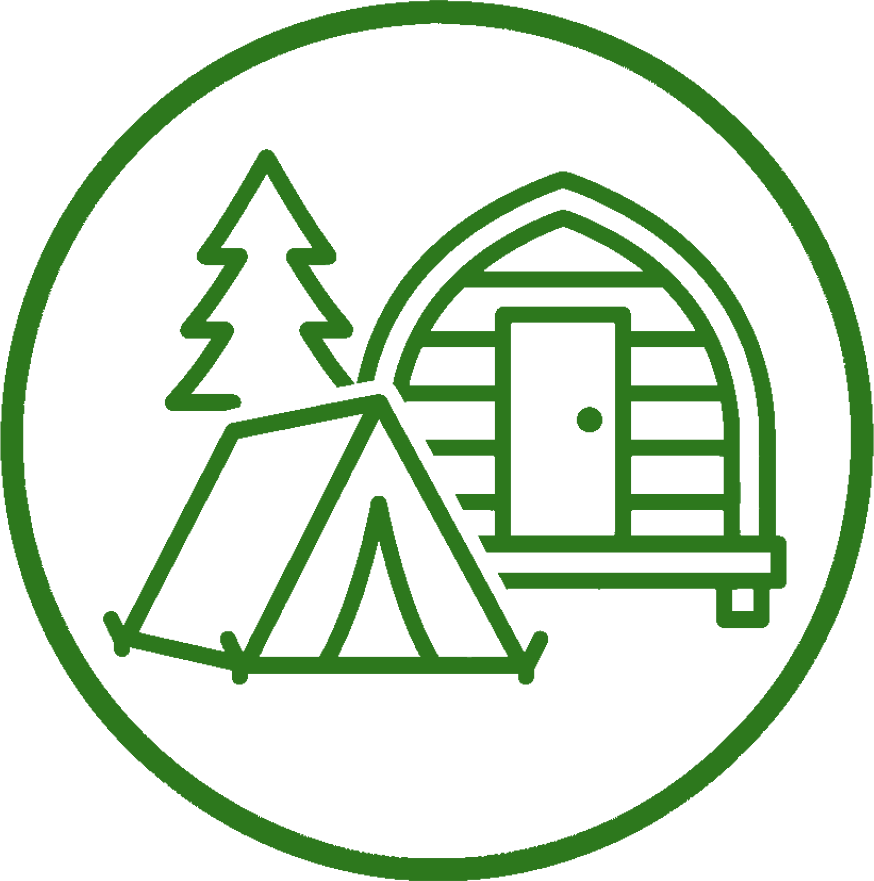 Camping and glamping icon