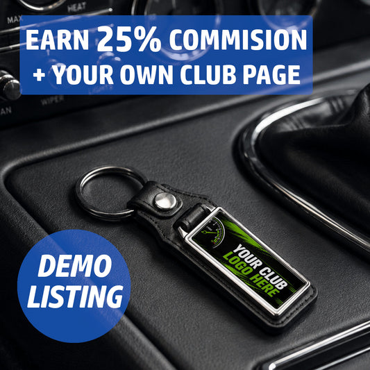 Car Club Wide Rectangular Keyring - Demo Listing
