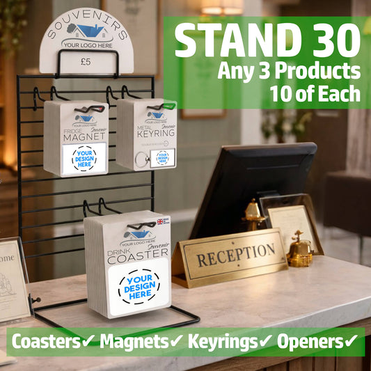 Snazzy Frog POS Stand 30 shop in a box display for B&B reception counter