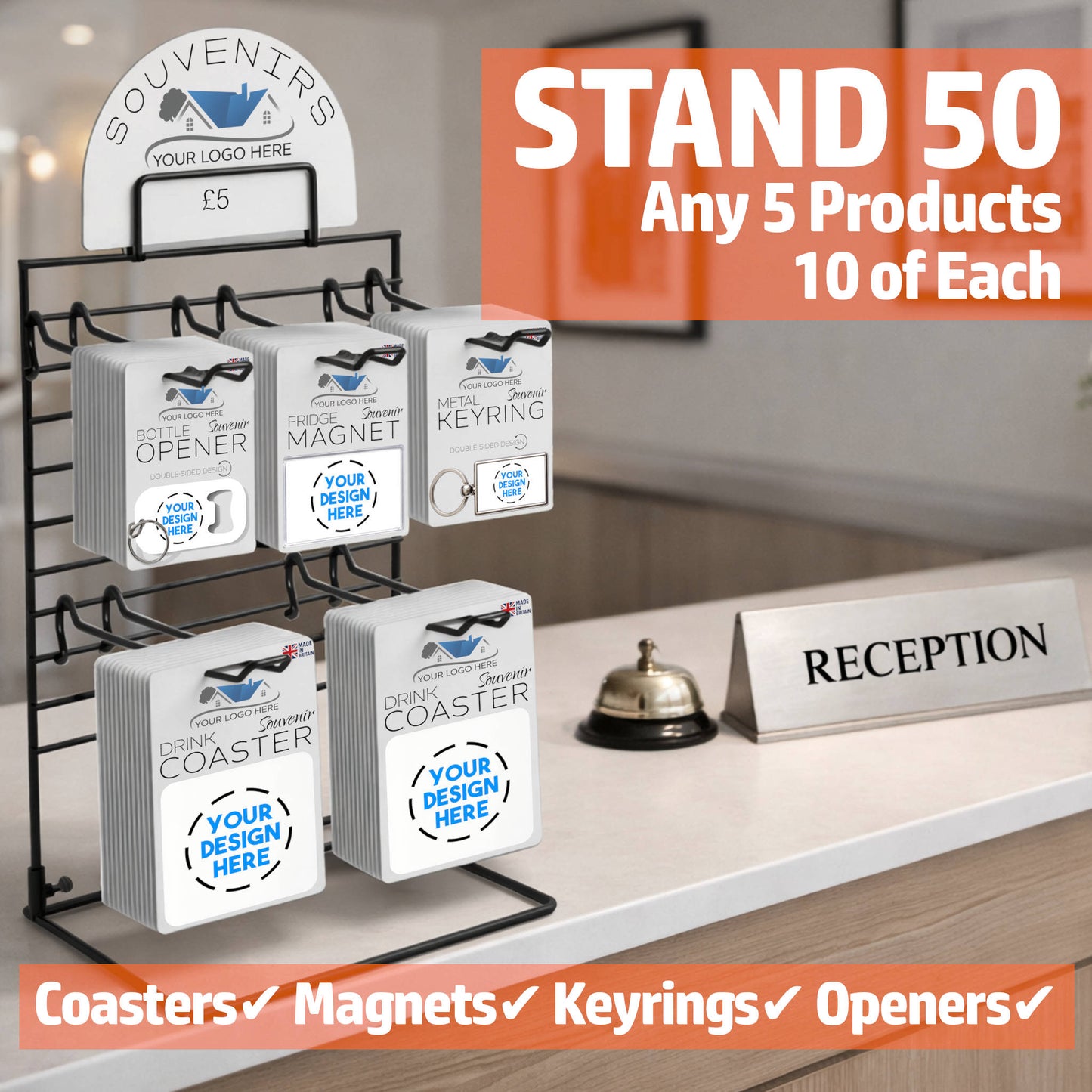 Snazzy Frog Shop in a Box Stand 50 souvenir display for B&B reception counter
