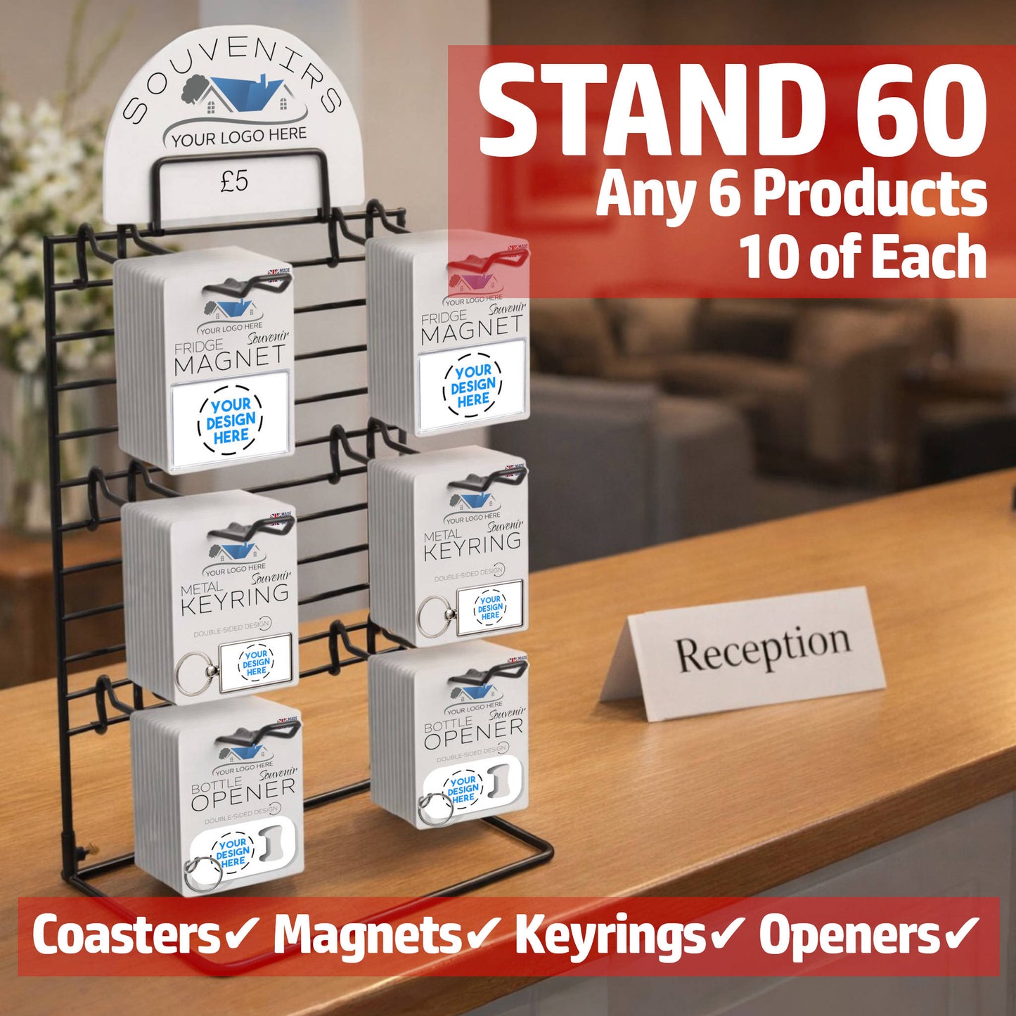 Snazzy Frog Shop in a Box Stand 60 souvenir display for B&B reception counter